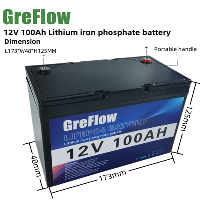 Batterie du lithium Lifepo4 12v 100ah d'OEM avec Smart Bms IP65