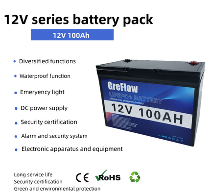 Batterie au phosphate de fer au lithium de 12 v 12 v 100 Ah 150 Ah 300 Ah Avec Bluetooth